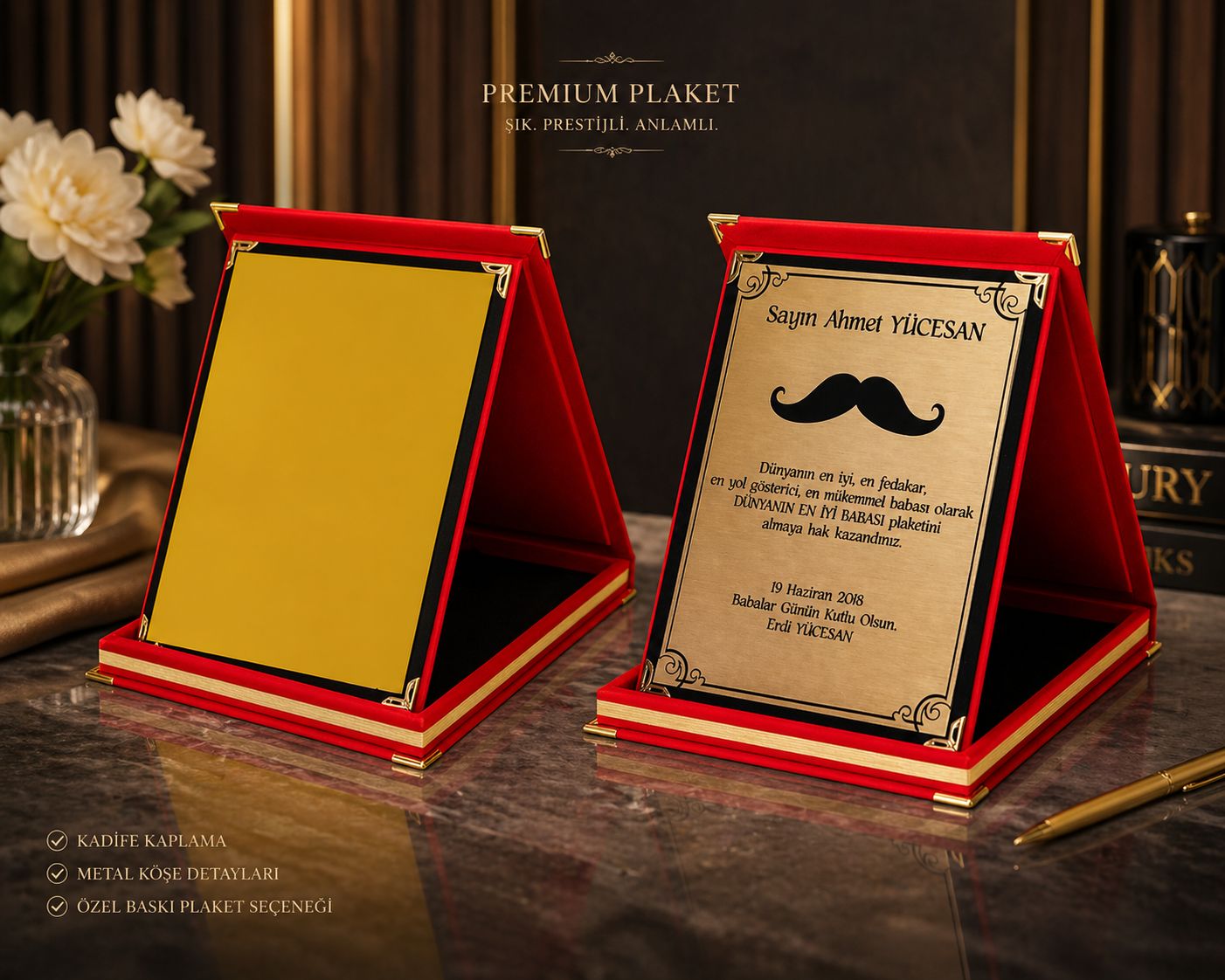 BASKILI PLAKET (20 CM YÜKSEKLİK)